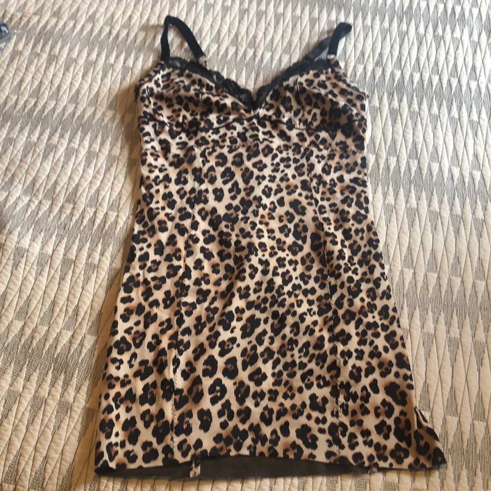 H&M leopard print stretch dress nightie M